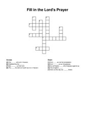 Fill in the Lords Prayer crossword puzzle