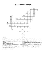 The Lunar Calendar crossword puzzle