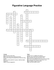 Figurative Language Practice crossword puzzle