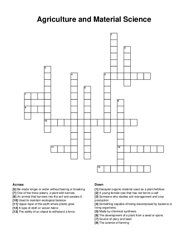 Agriculture and Material Science crossword puzzle