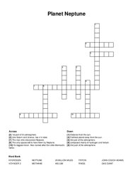 Planet Neptune crossword puzzle