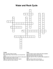 Water and Rock Cycle crossword puzzle