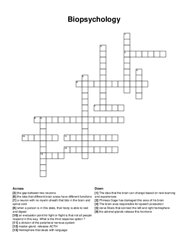 Biopsychology crossword puzzle