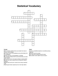 Statistical Vocabulary crossword puzzle