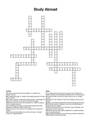 Study Abroad crossword puzzle