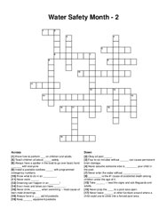 Water Safety Month - 2 crossword puzzle