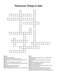 Poisonous Things in Utah crossword puzzle