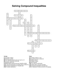 Solving Compound Inequalities crossword puzzle