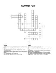 Summer Fun crossword puzzle