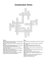 Construction Terms crossword puzzle