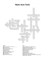 Basic Auto Tools crossword puzzle