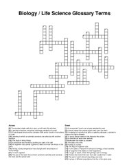 Biology / Life Science Glossary Terms crossword puzzle