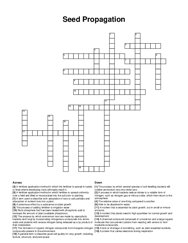 Seed Propagation crossword puzzle