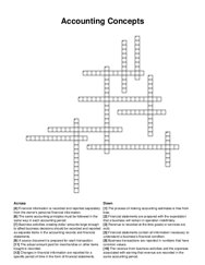 Accounting Concepts crossword puzzle