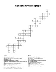 Consonant Wh Diagraph crossword puzzle