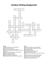 Creative Writing Assignment crossword puzzle