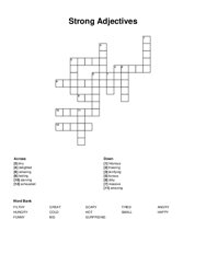 Strong Adjectives crossword puzzle