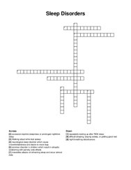 Sleep Disorders crossword puzzle