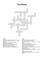 The Witches crossword puzzle