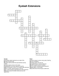 Eyelash Extensions crossword puzzle