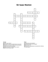 Sir Isaac Newton crossword puzzle