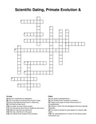 Scientific Dating, Primate Evolution & Hominins crossword puzzle