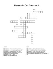 Planets in Our Galaxy - 2 crossword puzzle