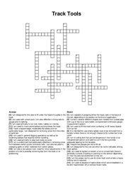 Track Tools crossword puzzle