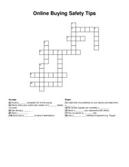 Online Buying Safety Tips crossword puzzle