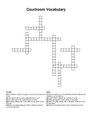 Courtroom Vocabulary crossword puzzle