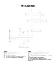 The Last Bear crossword puzzle