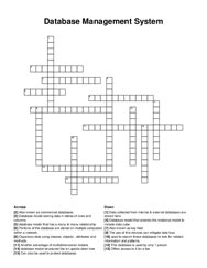 Database Management System crossword puzzle