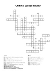 Criminal Justice Review crossword puzzle