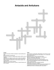 Antacids and Antiulcers crossword puzzle