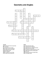 Geometry and Angles crossword puzzle