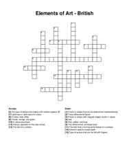 Elements of Art - British crossword puzzle