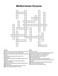 Mediterranean Ecozone crossword puzzle