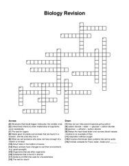 Biology Revision crossword puzzle