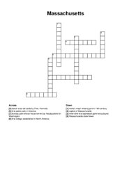 Massachusetts crossword puzzle