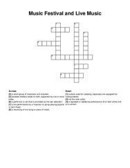 Music Festival and Live Music crossword puzzle