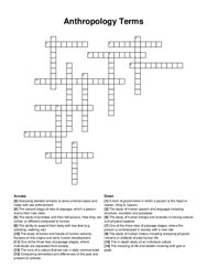 Anthropology Terms crossword puzzle