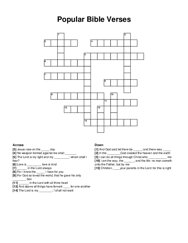 Popular Bible Verses crossword puzzle