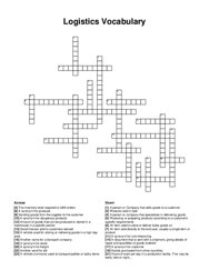 Logistics Vocabulary crossword puzzle