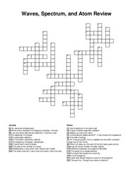 Waves, Spectrum, and Atom Review crossword puzzle