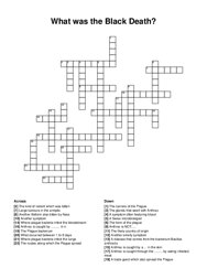 What was the Black Death? crossword puzzle