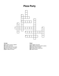 Pizza Party crossword puzzle