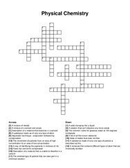 Physical Chemistry crossword puzzle