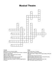 Musical Theatre crossword puzzle