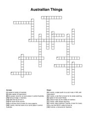 Austrailian Things crossword puzzle