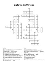 Exploring the Universe crossword puzzle